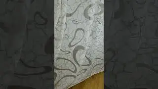 Тюль с тканевым принтом Молоко + Серый