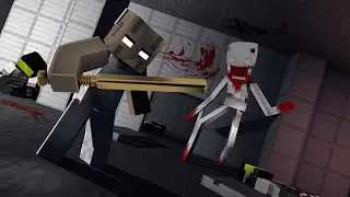 SCP-096 Vs. GRANNY - (SCP Foundation - Mine imator) Minecraft Fight Animation