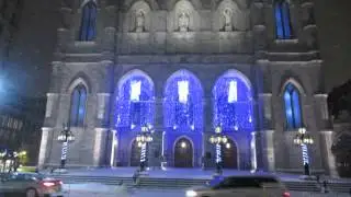 Basilique Notre-Dame de Montréal during a Canadian winter snowfall in Montréal Québec Canada