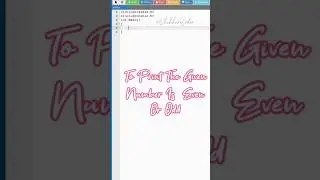 Even Or Odd Program