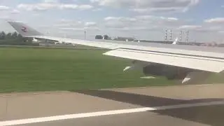 Взлет двухэтажного Боинга 747 -400(Россия)