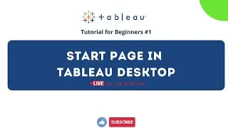 Tableau Tutorial for Beginners #1 - Start page in Tableau Desktop