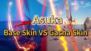 Asuka Base Skin VS Gachapon Skin.  Tower of Fantasy x Evangelion CN 3.7