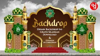 Free Template CDR Backdrop Pengajian Umum untuk acara Maulid- Isra Miraj #azwargrafika #editorgrafis