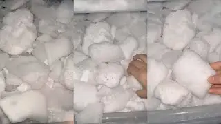 Freezer Frost White Ice Eating ASMR ❤️❄️#whiteice