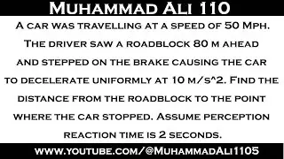 A car was travelling at a speed of 50 Mph
