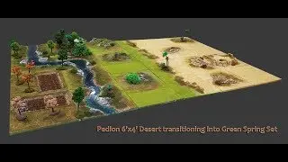 Desert transitioning into Jungle, 6x4 Ready-to-Play Wargame Terrain