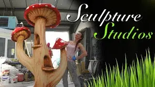 Giant Polystyrene / Styrofoam Mushrooms by Sculpture Studios