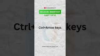MS Excel Shortcuts Part 7 of 10 #Excel #MicrosoftExcel #ExcelShortcut #ExcelTips #ExcelTricks