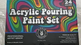 (352) HIPPIE CRAFTER TEST Straight Pour & Flip Cup w/ Silicone & Dried Pieces Acrylic Paint Pouring