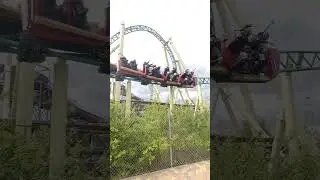 The barrel rolls on Colossus at Thorpe park