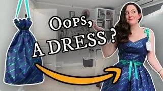 I accidentally made a Holiday Dress out of an Amazon Gift Bag