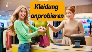 Deutsch lernen: Kleidung anprobieren – Ein einfacher Dialog | Deutsch sprechen für Anfänger.