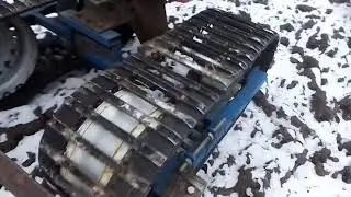Гусеницы на мотоблок. По вспашеному огороду !!!