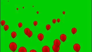 Red Balloon on Green Screen for Overlay