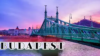 Budapest bridges, riverside landmarks, Danube River. Hungary