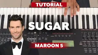 How to play Sugar (Maroon 5) on the keyboard / piano (English Subtitles)