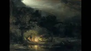THE REST ON THE FLIGHT INTO EGYPT LANDSCAPE MADE BY REMBRANDT IN 1647