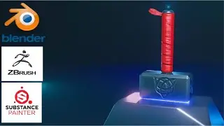Blender 2.83 Zbrush 2020 Substance Painter 2020 - Stylized Thor Hammer