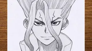 How to draw Senku Ishigami from Dr Stone | Senku drawing step by step | Tutorial