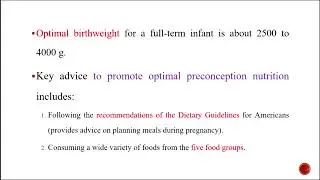 Chapter 6, Nutrition during lifespan