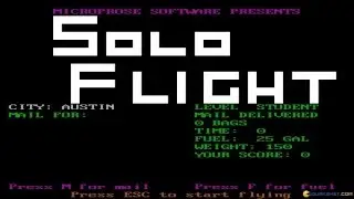 Solo Flight gameplay (PC Game, 1985)
