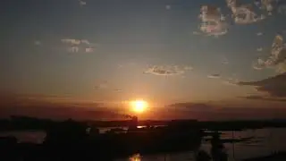Иркутск. р. Ангара с Иннокентьевского моста. Закат.