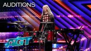 17-Year-Old Mia Morris Delivers an Original Audition as a One Woman Band | AGT 2022