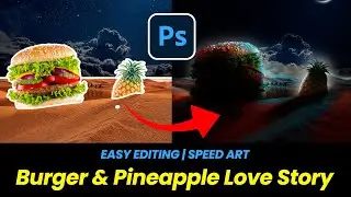 Photoshop Manipulation | Pineapple & Burger Love Story #manipulation #photoshop #effectsphotoshop