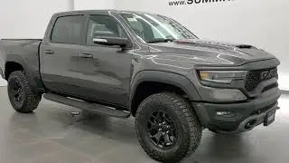 2021 RAM 1500 TRX FIRST LOOK WALK AROUND REVIEW GRANITE CRYSTAL BLACK START UP HELLCAT MOTOR TRUCK