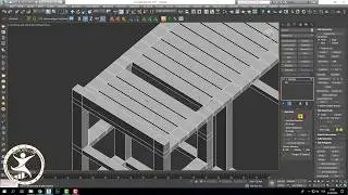3DS MAX Vray Render Modeling Wooden Clothing Store Rack