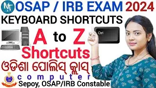 Computer Ctrl (A to Z) all Shortcut Keys ll OSAP/IRB Exam 2024 ll CTRL shortcut keys of computer