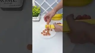 Easily slice whole bananas in seconds with this tool!