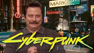 Ron Swanson in Cyberpunk