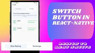 How To Create Switch Button In React Native 2025 || Tab use in  react native