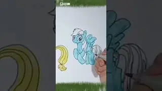 Menggambar dan mewarnai karakter kartun Little Pony, Rainbow dash part 3 #shorts