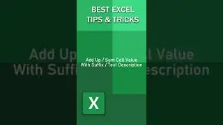 How To Add Up Or Sum Cell Value With Suffix Or Description #Shorts