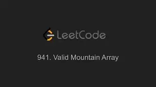 941. Valid Mountain Array (LeetCode)