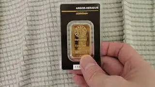 Bullion Kine Bar Argor-Heraeus 20 gram gold Bar has a nice Hologram