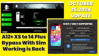 🔥iCloud Bypass with Sim A12+ || iRemoval Pro Premium & Mina Activator Tools || XS to 14plus Models 🔥
