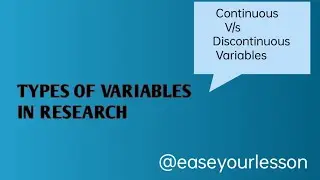 Types of Variables in Research - Continuous and Discontinuous Variable # shorts