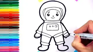 Как нарисовать космонавта! Простой рисунок. how to draw an astronaut! Simple drawing.