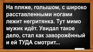 Негритянка и мужик на пляже.. Анекдоты! Юмор! Позитив!