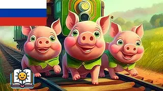 Трое маленьких поросенка и железнодорожное приключение | Книжка-картинка для детей - TinySchoolTV