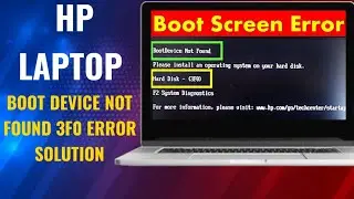 Hp Laptop 3f0 Hard Disk error Boot Device Not Found fix - (3F0) Error Solution