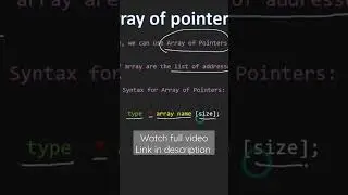 Array of pointers | Pointers in C 