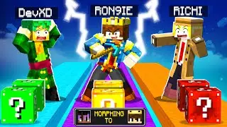 I BECAME @GamerFleet  TO CHEAT IN MINECRAFT LUCKY BLOCK RACE😱