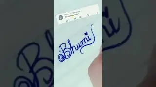 Bhumi in cursive writing #cursivehandwritting #sanahandwritting #shortsvideo #viralshort #names