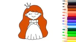 How To Draw A Cute Princess 👑| Easy Drawing For Kids 🌈