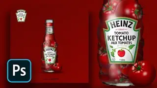 #Heinz Tomato Ketchup | Social media post design in photoshop 2021